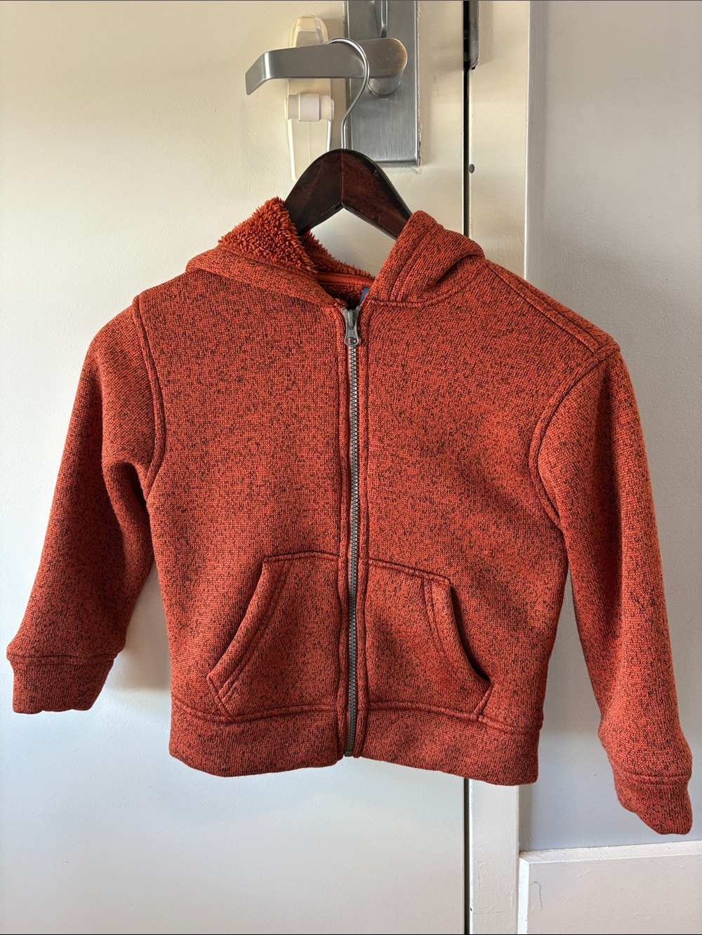 Old Navy Kids Sherpa-Lined Zip Hoodie - Rust Orange